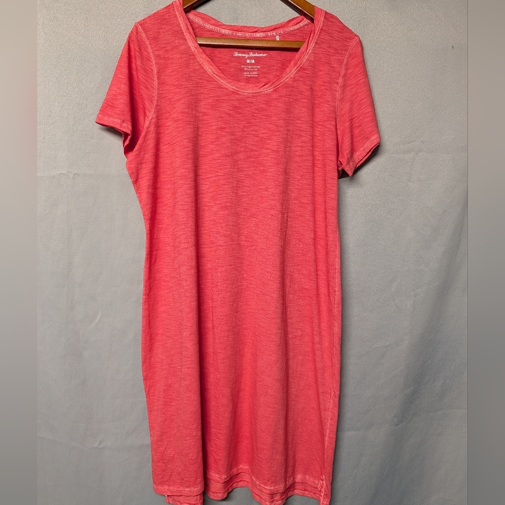 Pink Coral Short Sleeve T-Shirt Dress